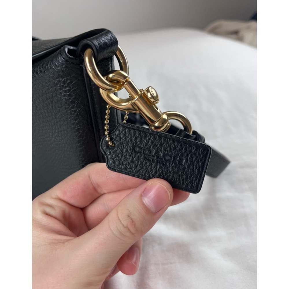 COACH Black Pebble Leather Addie Crossbody - Picture 7 of 13